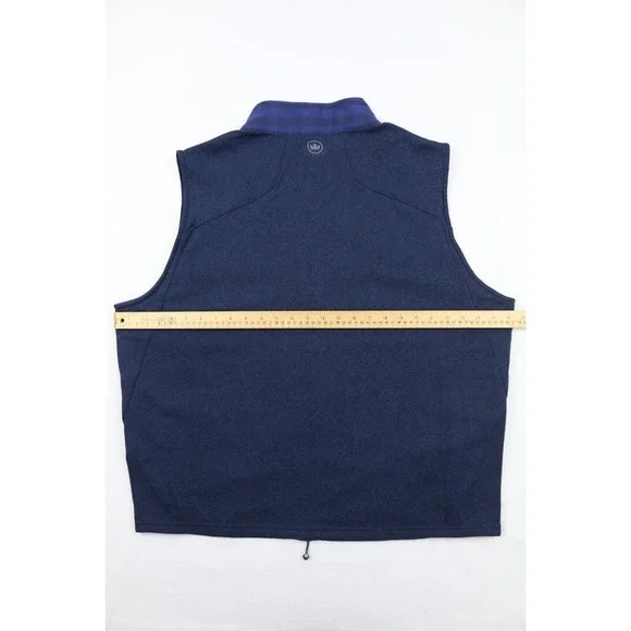 Peter Millar Vest Mens Navy Blue Fuse Elite Flannel Hybrid Performance XXL Plaid - Picture 16 of 16